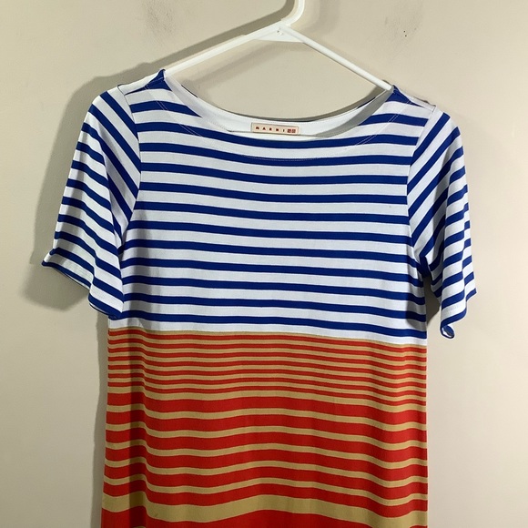 Marni X Uniqlo Striped Short Sleeve Midi Dress - Picture 3 of 7
